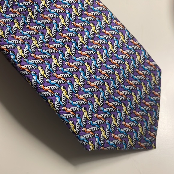 Cremieux Men’s Tie Silk Parrots Print Multicolor - Picture 2 of 8